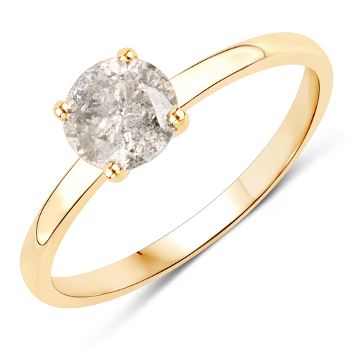 Diamond-0.93 Carat Genuine TLC Diamond 14K Yellow Gold Ring