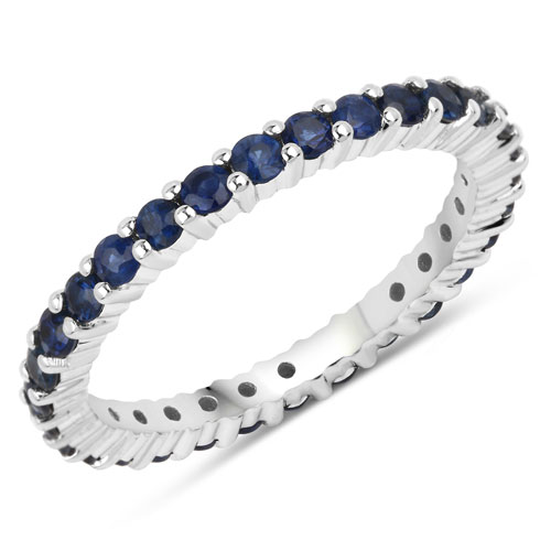 Sapphire-1.38 Carat Genuine Blue Sapphire 14K White Gold Ring