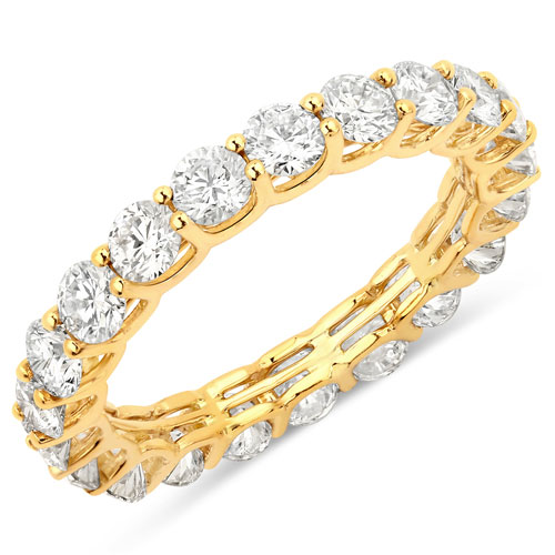 Diamond-2.52 Carat Genuine Lab Grown Diamond 14K Yellow Gold Ring