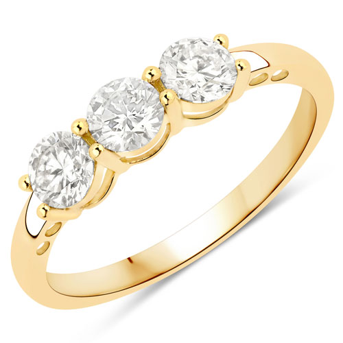 Diamond-0.75 Carat Genuine Lab Grown Diamond 14K Yellow Gold Ring