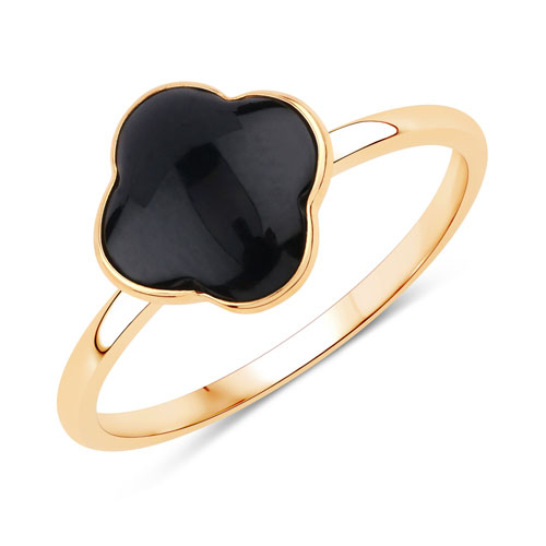 Rings-1.00 Carat Genuine Black Onyx 14K Yellow Gold Ring