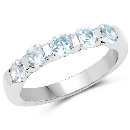 Rings-0.50 Carat Genuine Blue Topaz .925 Sterling Silver Ring