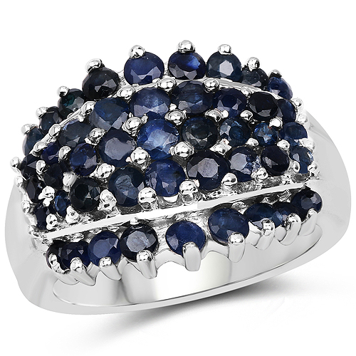 Sapphire-2.70 Carat Genuine Blue Sapphire .925 Sterling Silver Ring