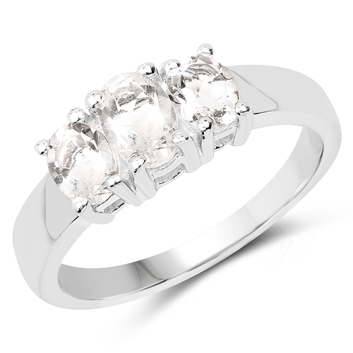 Rings-1.13 Carat Genuine Crystal Quartz .925 Sterling Silver Ring