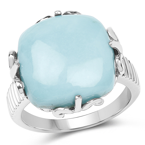 Rings-10.00 Carat Genuine Turquoise .925 Sterling Silver Ring