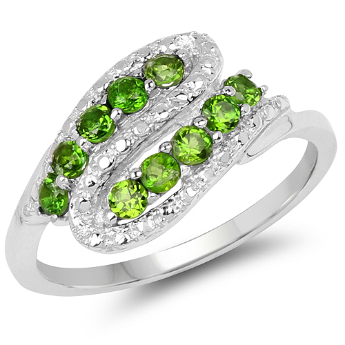 Rings-0.50 Carat Genuine Chrome Diopside .925 Sterling Silver Ring