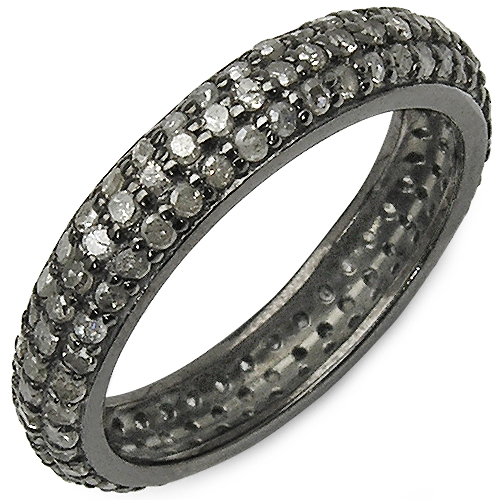 Diamond-1.40 Carat Genuine TLB Diamond .925 Sterling Silver Ring