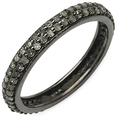 Diamond-0.67 Carat Genuine TLB Diamond .925 Sterling Silver Ring