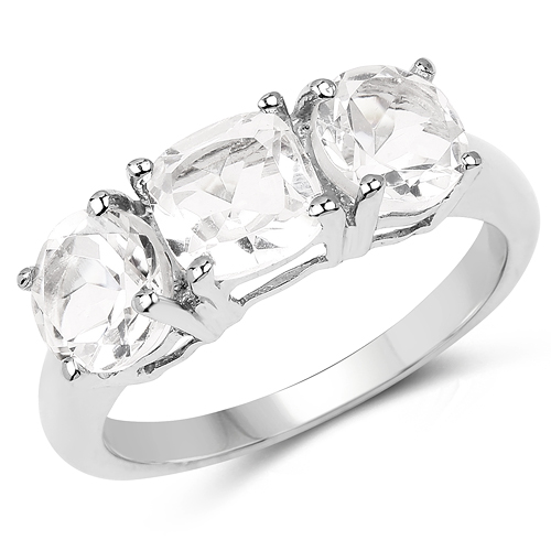 Rings-2.68 Carat Genuine Crystal Quartz .925 Sterling Silver Ring