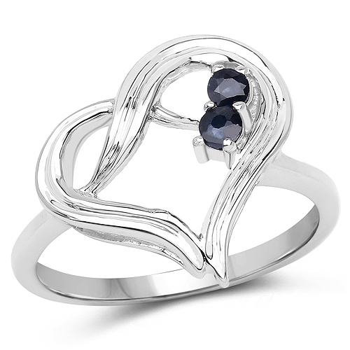 Sapphire-0.15 Carat Genuine Blue Sapphire .925 Sterling Silver Ring