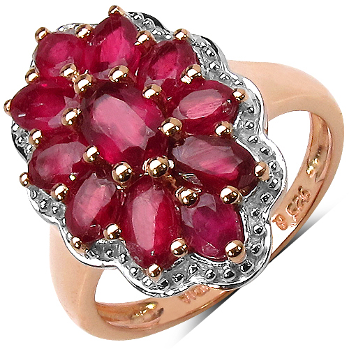 Ruby-2.93 Carat Glass Filled Ruby .925 Sterling Silver Ring
