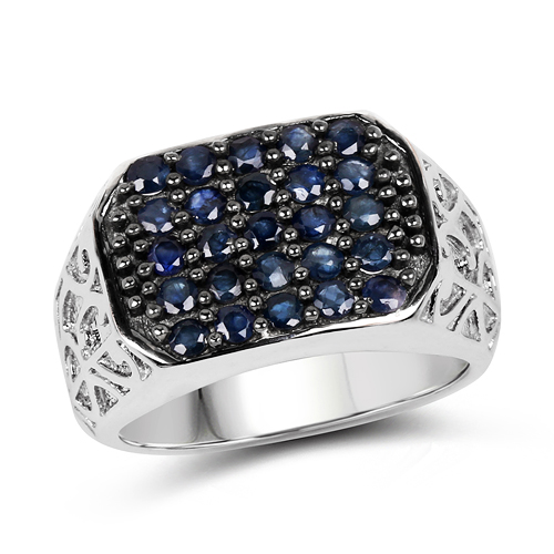 Sapphire-1.13 Carat Genuine Blue Sapphire .925 Sterling Silver Ring