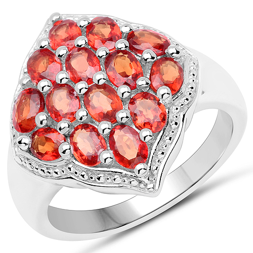 Sapphire-2.80 Carat Genuine Red Sapphire .925 Sterling Silver Ring