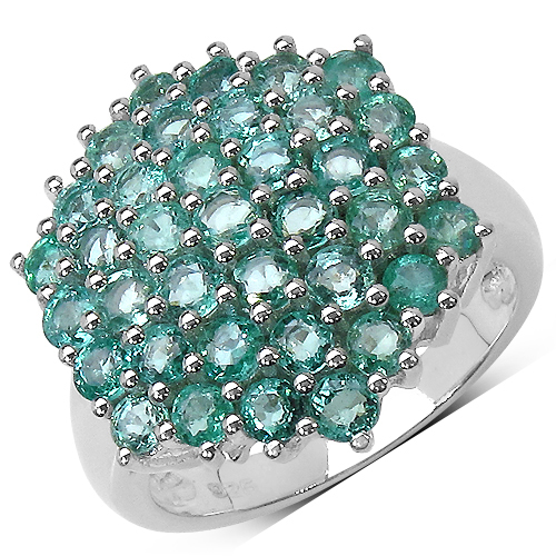 Emerald-2.59 Carat Genuine Zambian Emerald .925 Sterling Silver Ring
