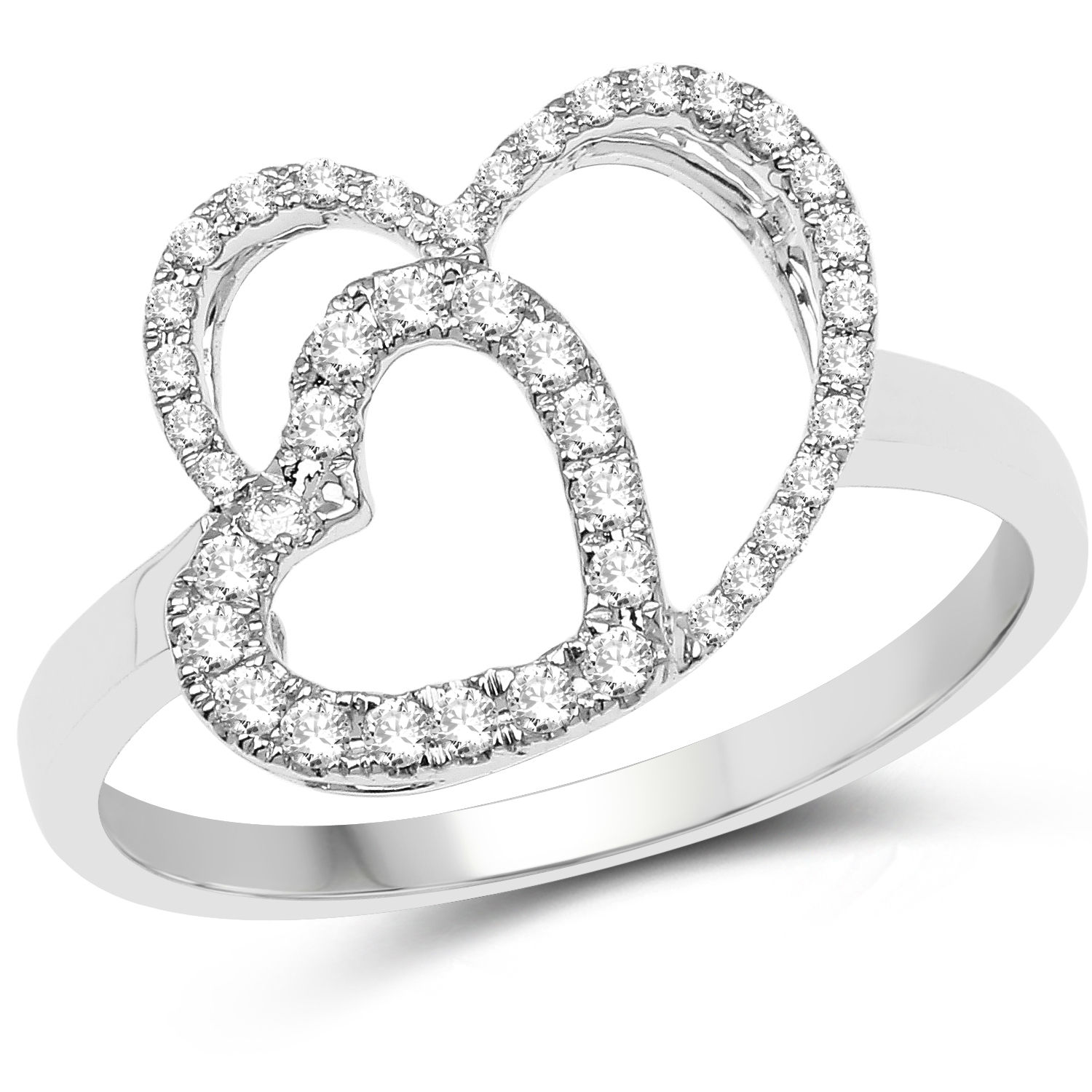 0.23 Carat Genuine White Diamond 14K White Gold Ring (G-H Color, SI1-SI2 Clarity)