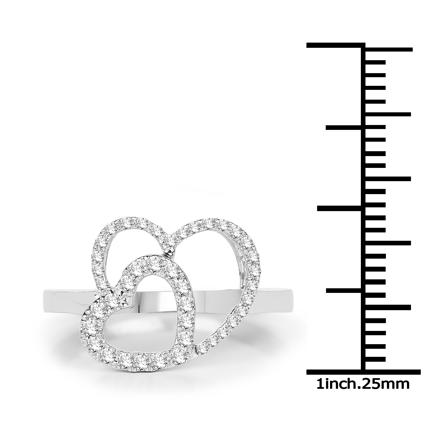 0.23 Carat Genuine White Diamond 14K White Gold Ring (G-H Color, SI1-SI2 Clarity)