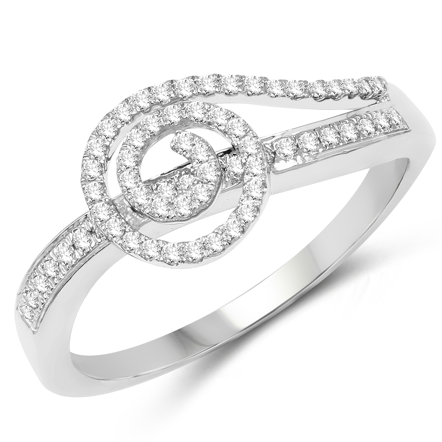 0.23 Carat Genuine White Diamond 14K White Gold Ring (G-H Color, SI1-SI2 Clarity)
