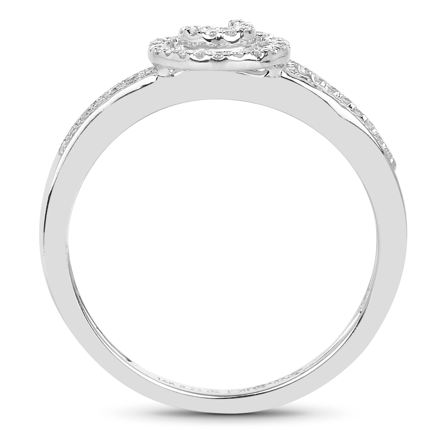 0.23 Carat Genuine White Diamond 14K White Gold Ring (G-H Color, SI1-SI2 Clarity)