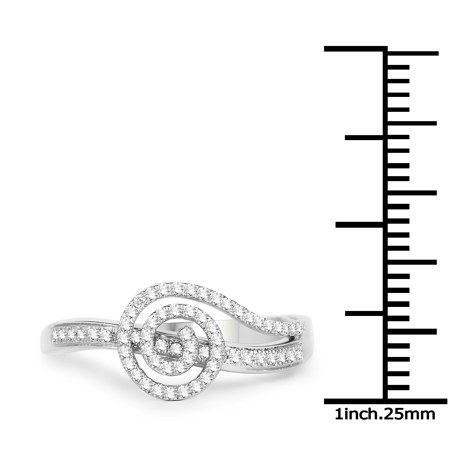 0.23 Carat Genuine White Diamond 14K White Gold Ring (G-H Color, SI1-SI2 Clarity)