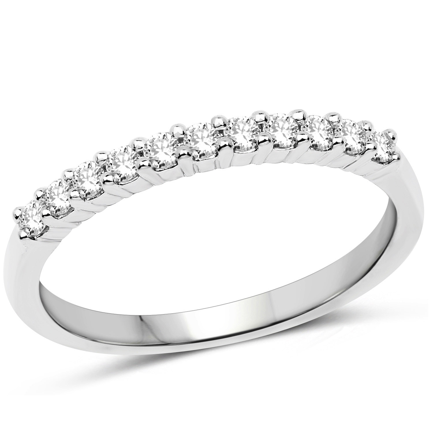 0.23 Carat Genuine White Diamond 14K White Gold Ring (G-H Color, SI1-SI2 Clarity)
