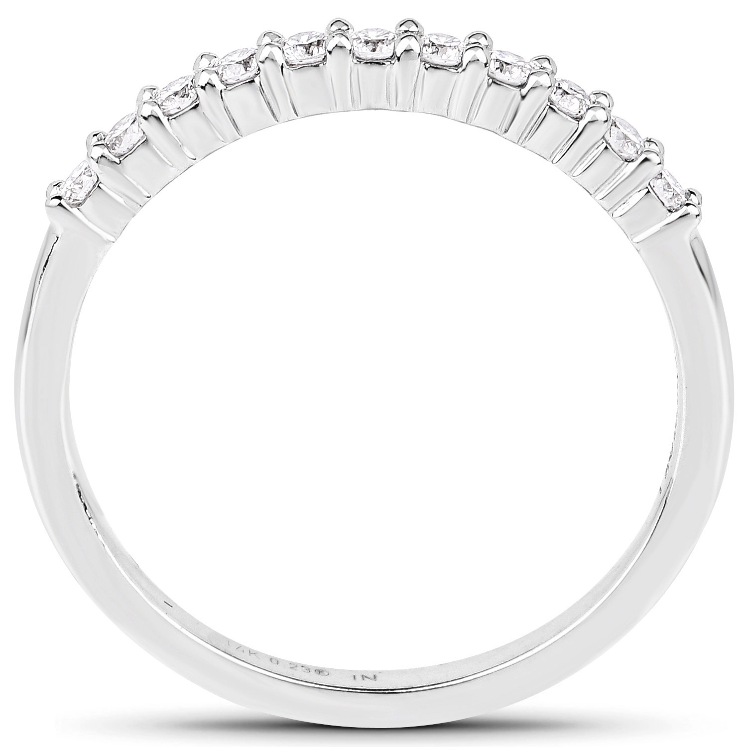 0.23 Carat Genuine White Diamond 14K White Gold Ring (G-H Color, SI1-SI2 Clarity)