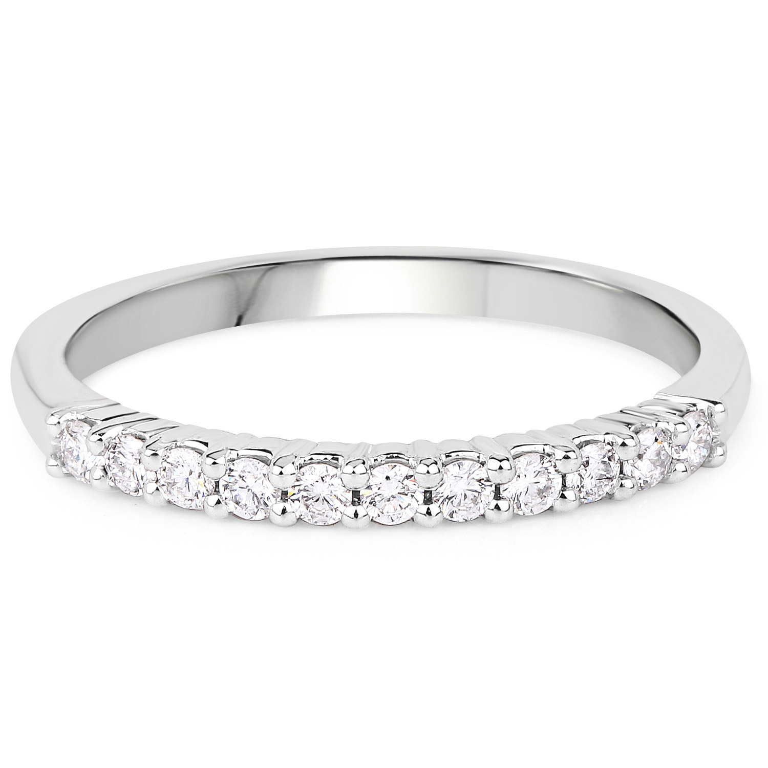 0.23 Carat Genuine White Diamond 14K White Gold Ring (G-H Color, SI1-SI2 Clarity)