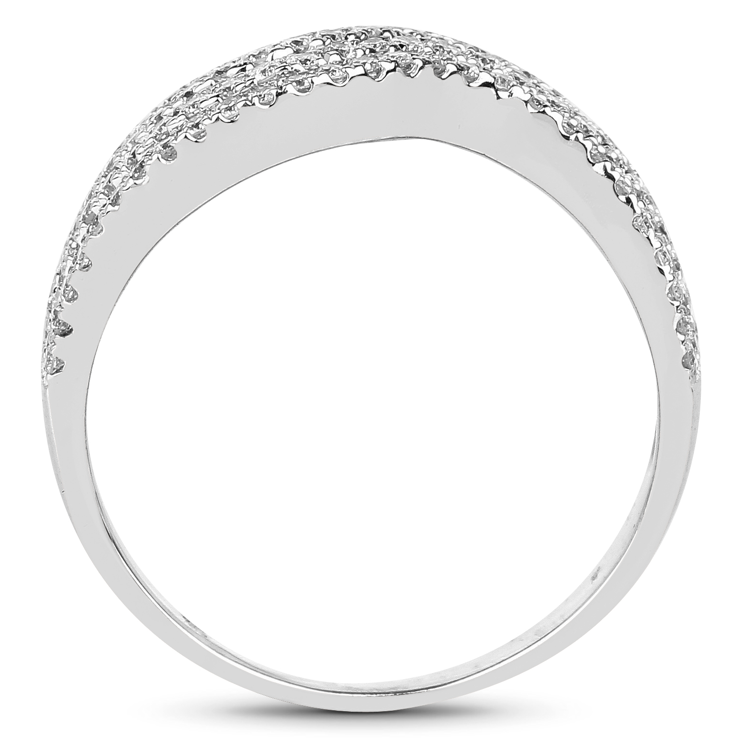 0.56 Carat Genuine White Diamond 14K White Gold Ring (G-H Color, SI1-SI2 Clarity)