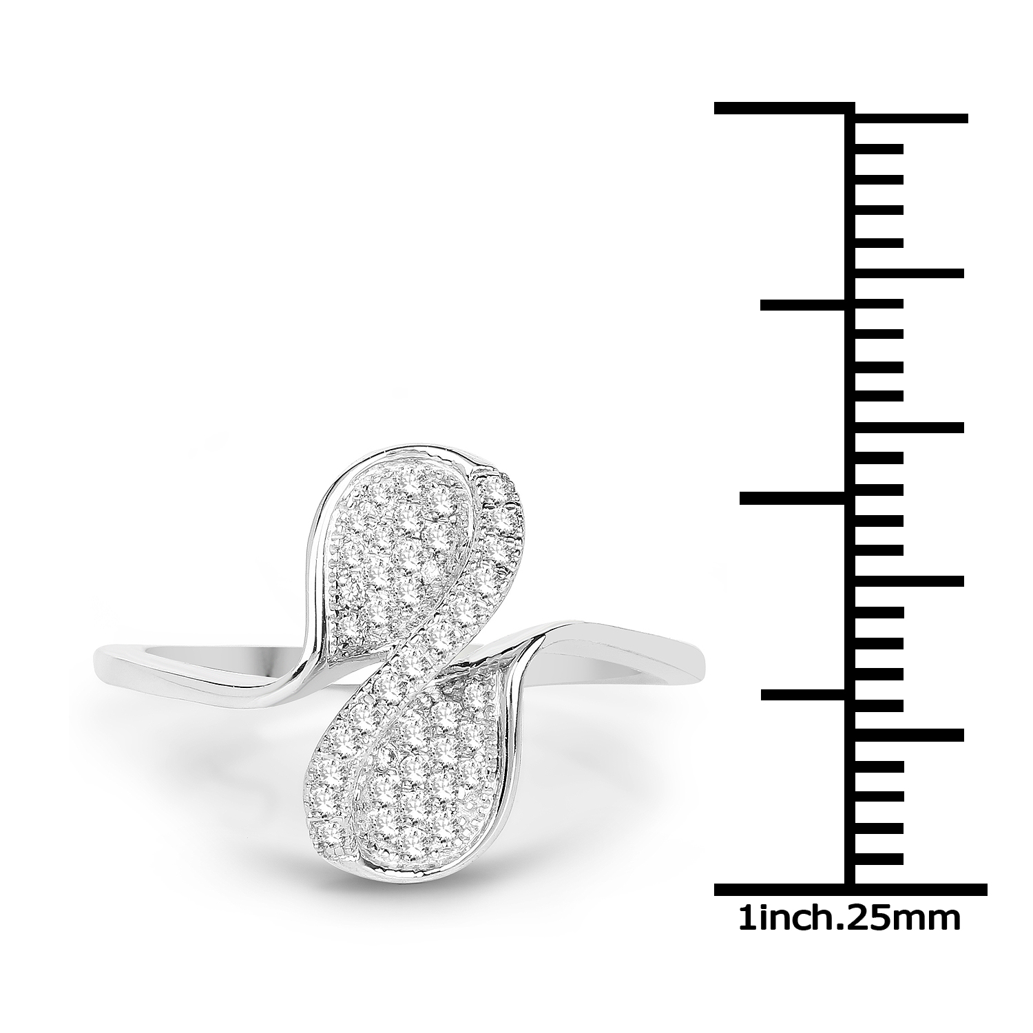 0.20 Carat Genuine White Diamond 14K White Gold Ring (G-H Color, SI1-SI2 Clarity)