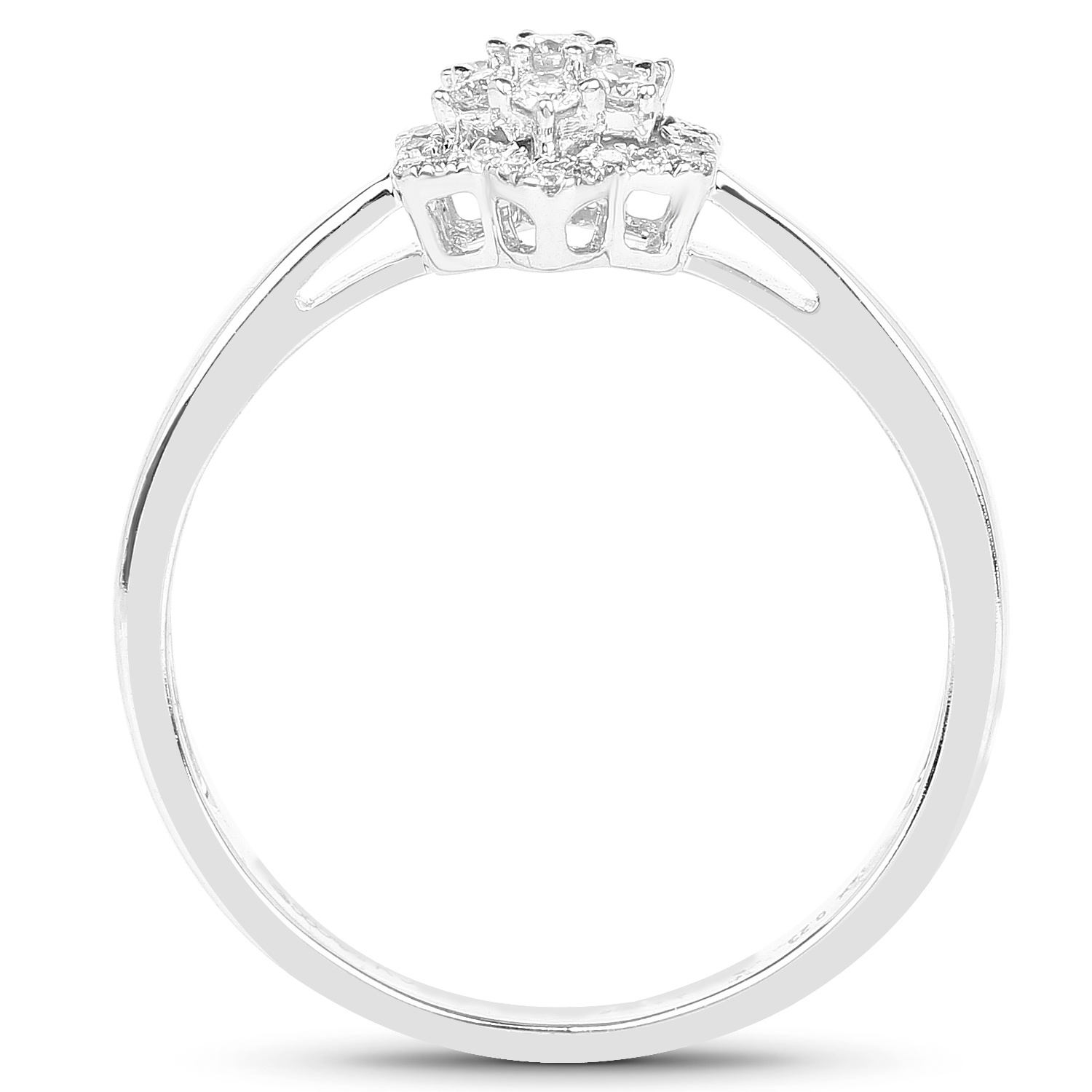 0.23 Carat Genuine White Diamond 14K White Gold Ring (G-H Color, SI1-SI2 Clarity)