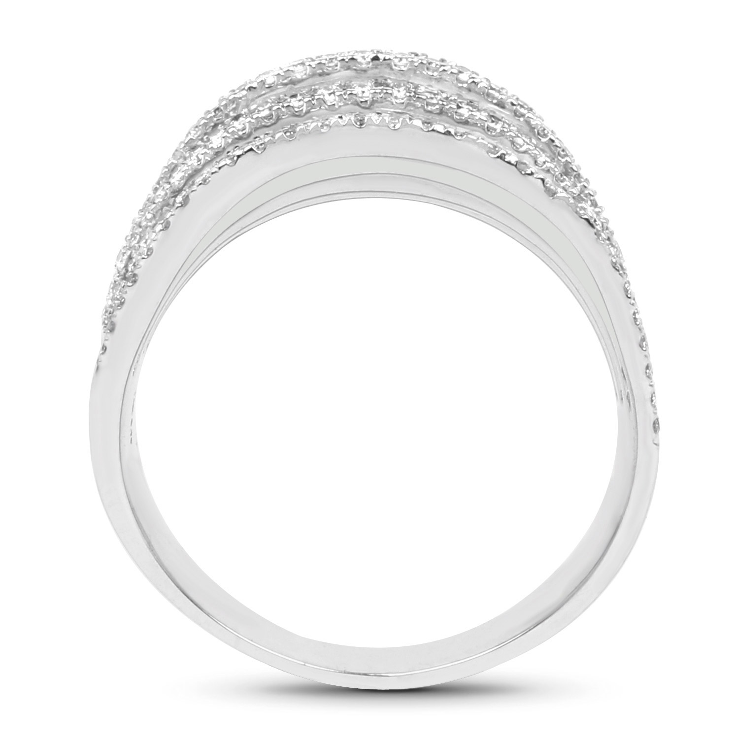 0.91 Carat Genuine White Diamond 14K White Gold Ring (G-H Color, SI1-SI2 Clarity)