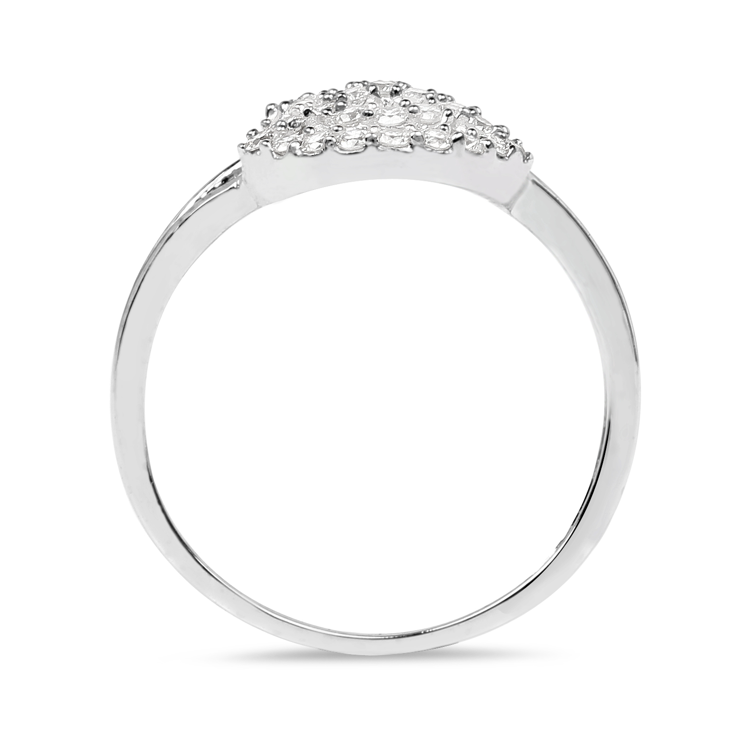 0.28 Carat Genuine White Diamond 14K White Gold Ring (G-H Color, SI1-SI2 Clarity)