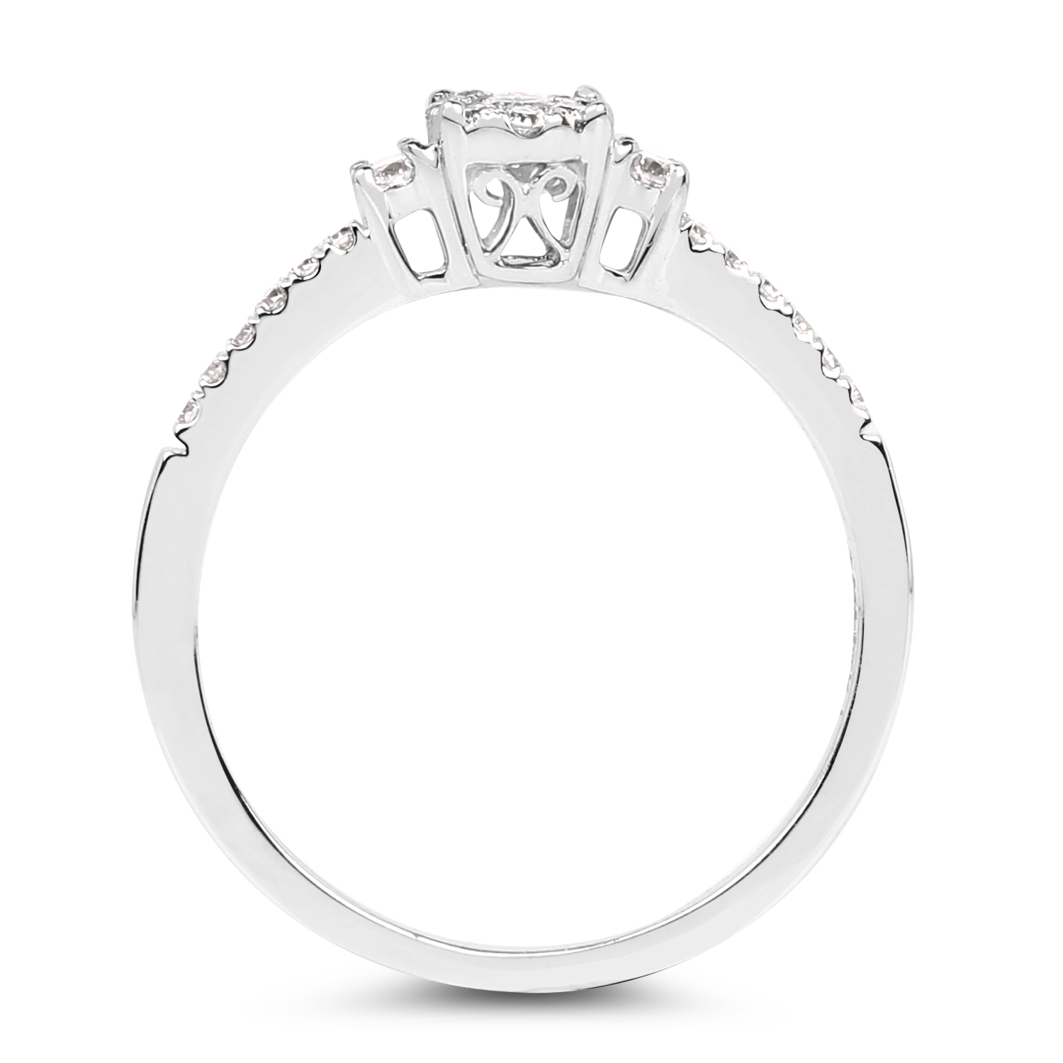 0.25 Carat Genuine White Diamond 14K White Gold Ring (G-H Color, SI1-SI2 Clarity)