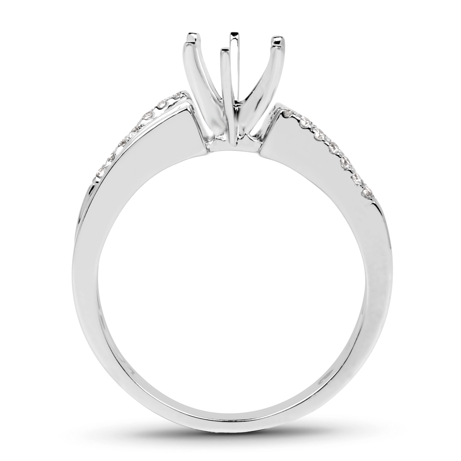 0.42 Carat Genuine White Diamond 14K White Gold Ring (G-H Color, SI1-SI2 Clarity)