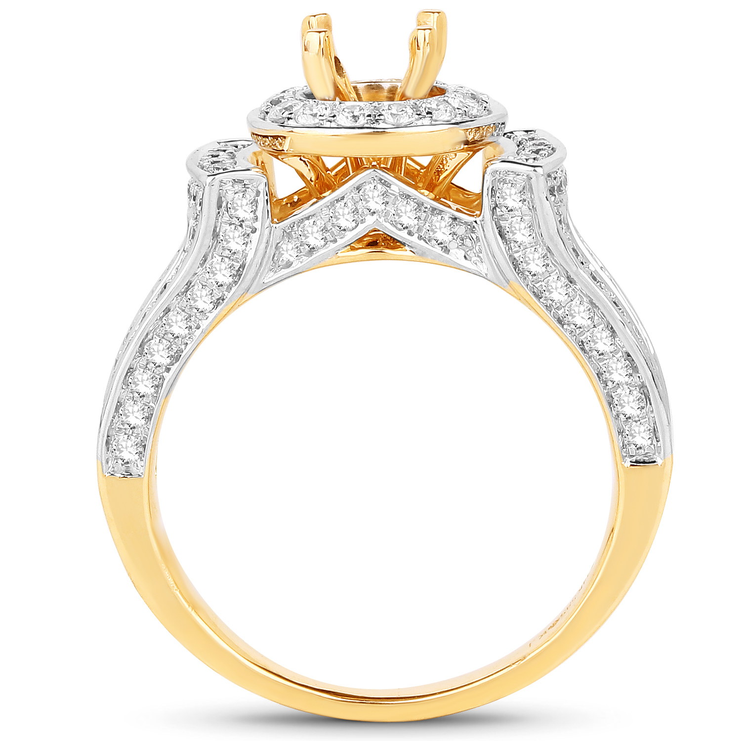 0.80 Carat Genuine White Diamond 14K Yellow Gold Ring (G-H Color, SI1-SI2 Clarity)