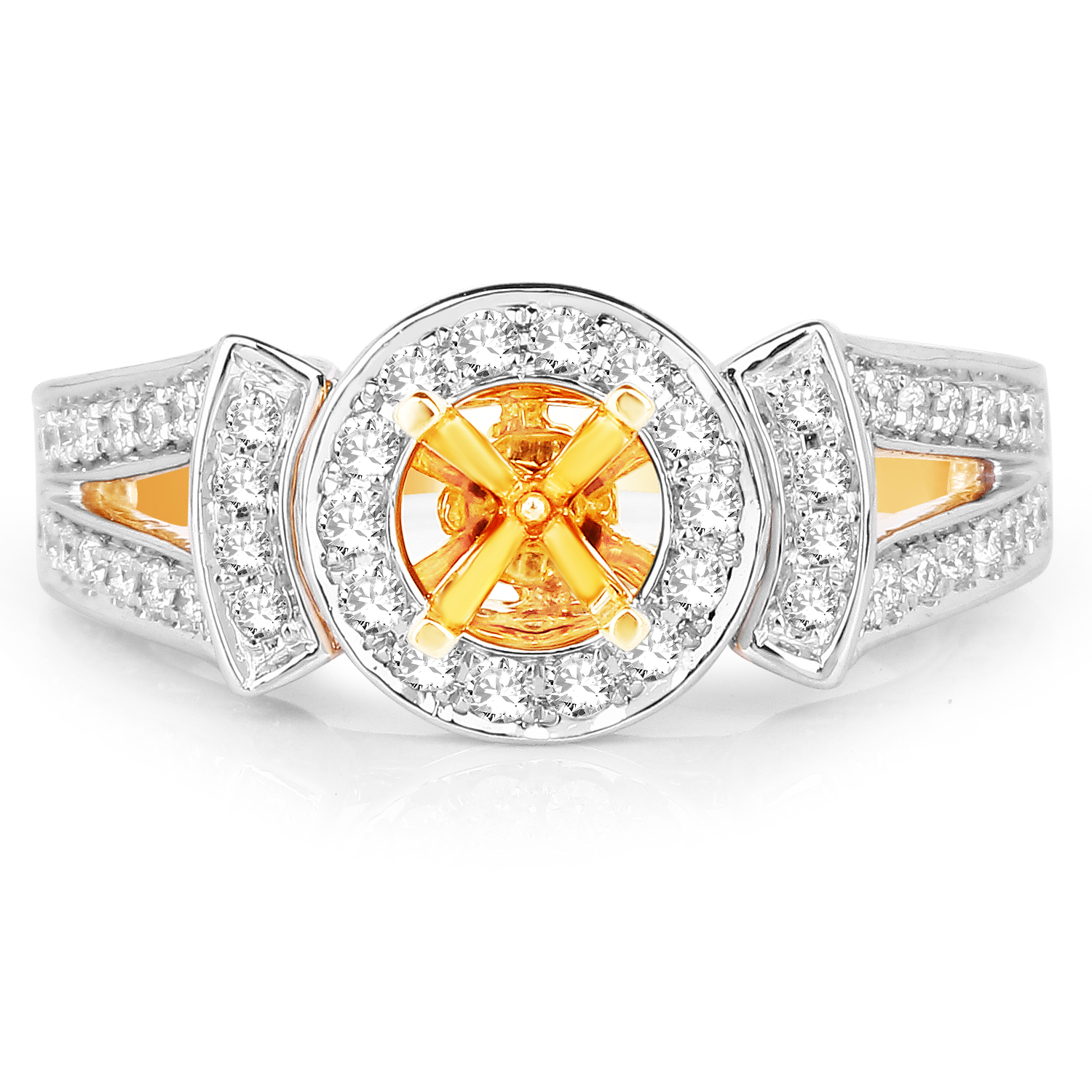 0.80 Carat Genuine White Diamond 14K Yellow Gold Ring (G-H Color, SI1-SI2 Clarity)