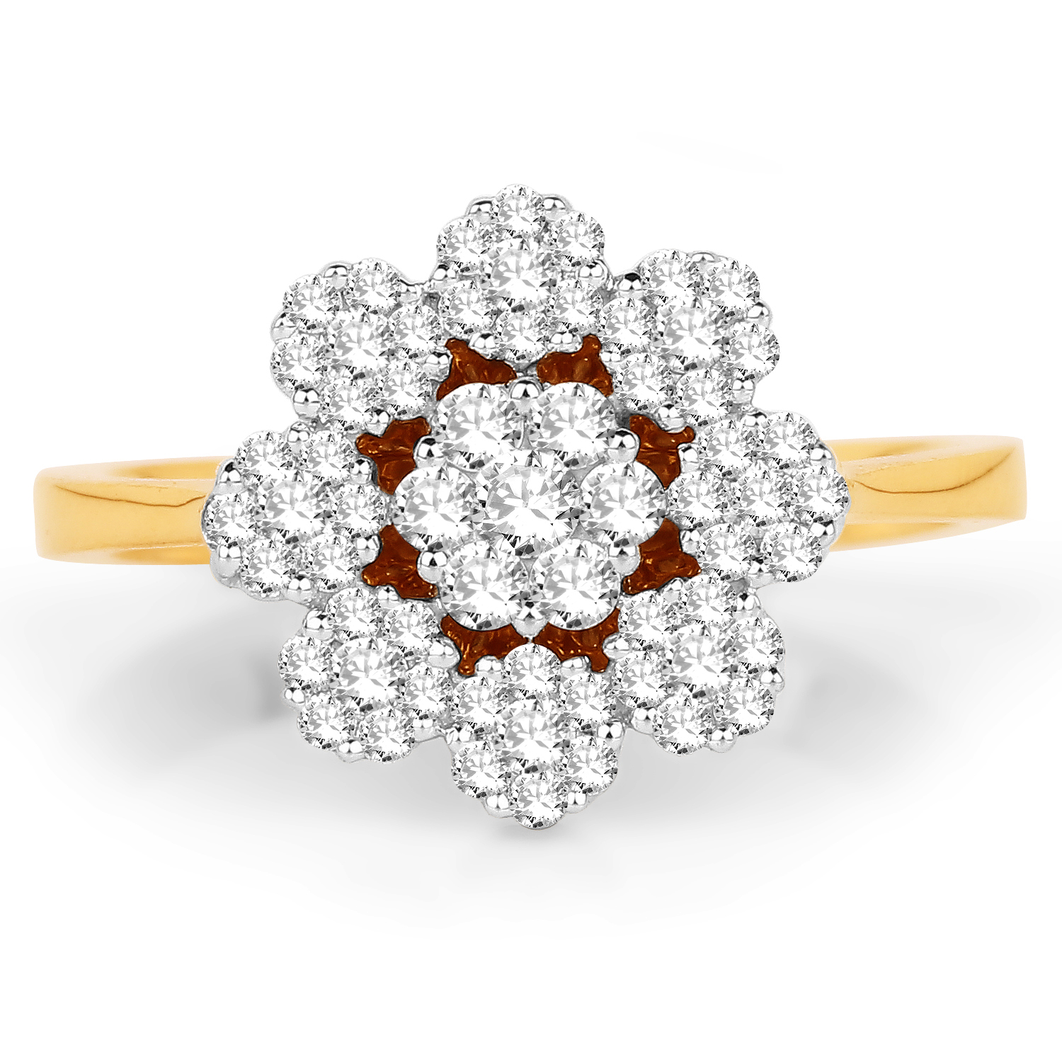 0.63 Carat Genuine White Diamond 14K Yellow Gold Ring (G-H Color, SI1-SI2 Clarity)