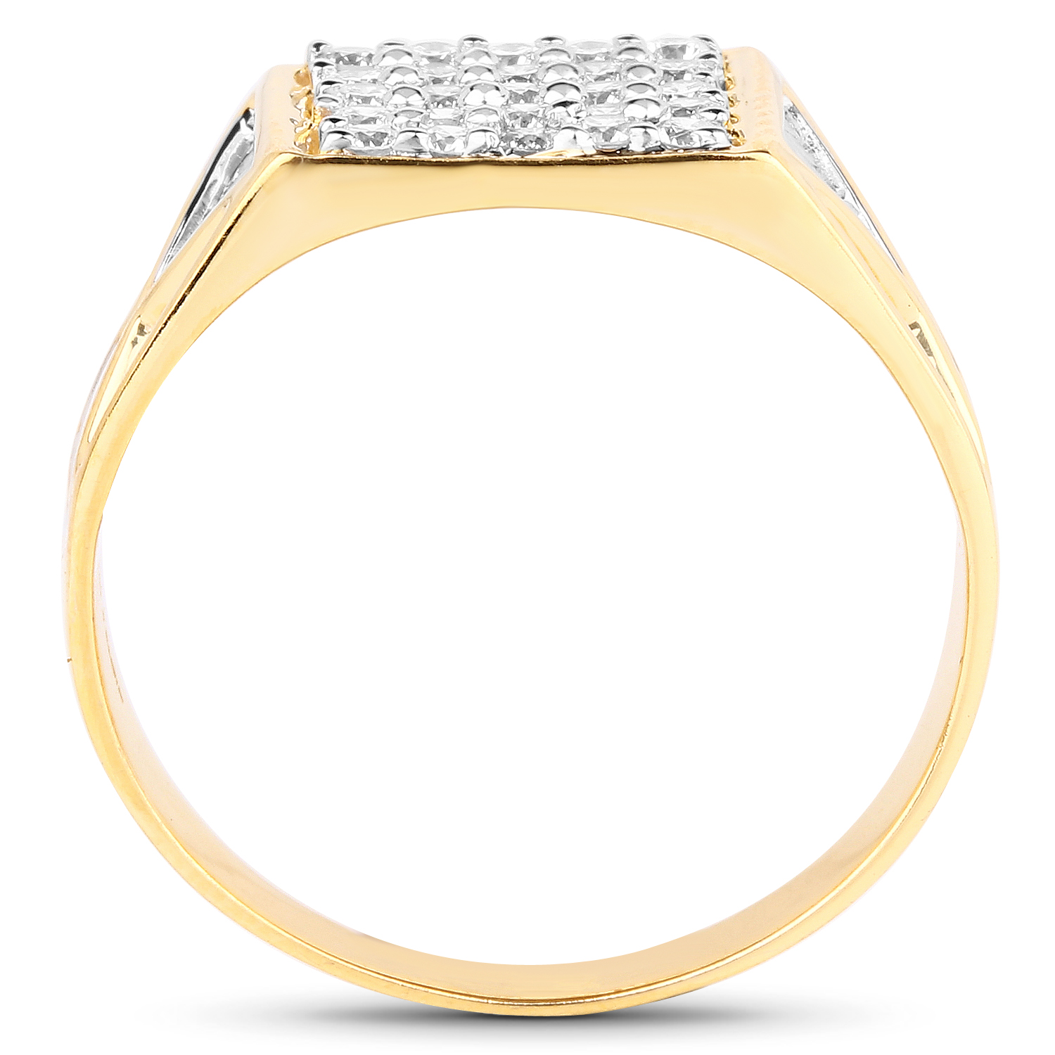 0.54 Carat Genuine White Diamond 14K White & Yellow Gold Ring (G-H Color, SI1-SI2 Clarity)