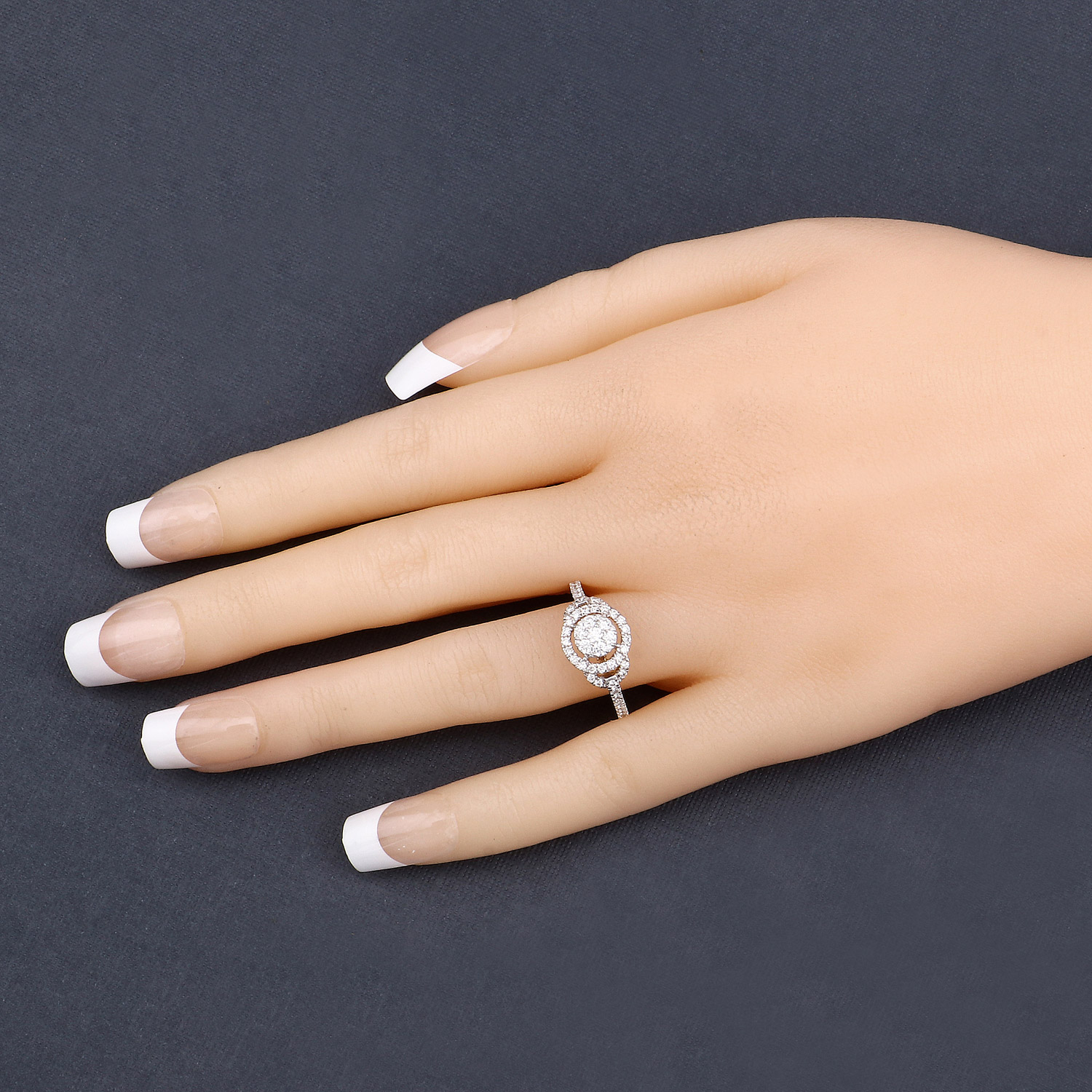 0.63 Carat Genuine White Diamond 14K Yellow Gold Ring (E-F Color, SI1-SI2 Clarity)