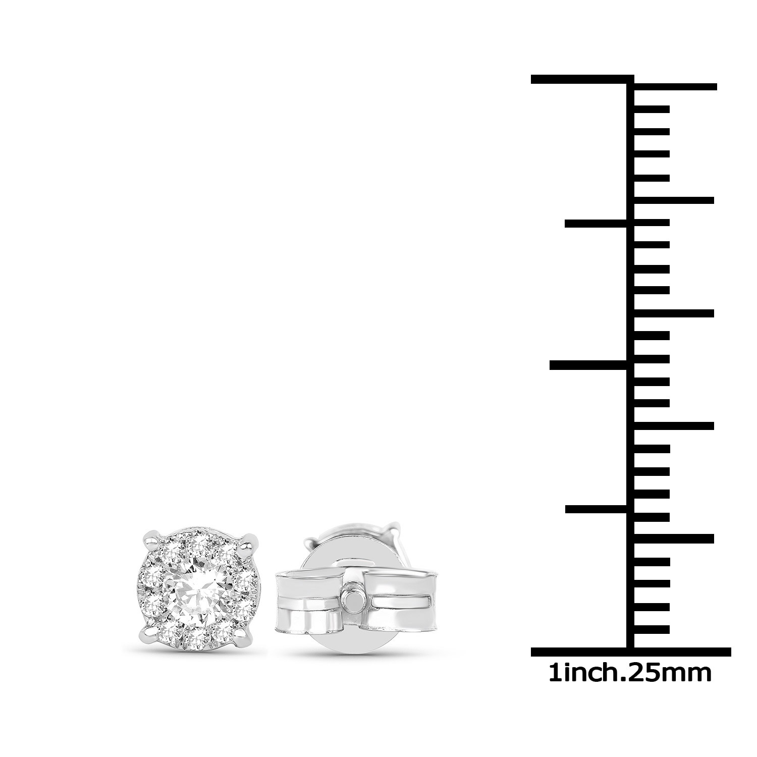 0.30 Carat Genuine White Diamond 14K White Gold Earrings (G-H Color, SI1-SI2 Clarity)