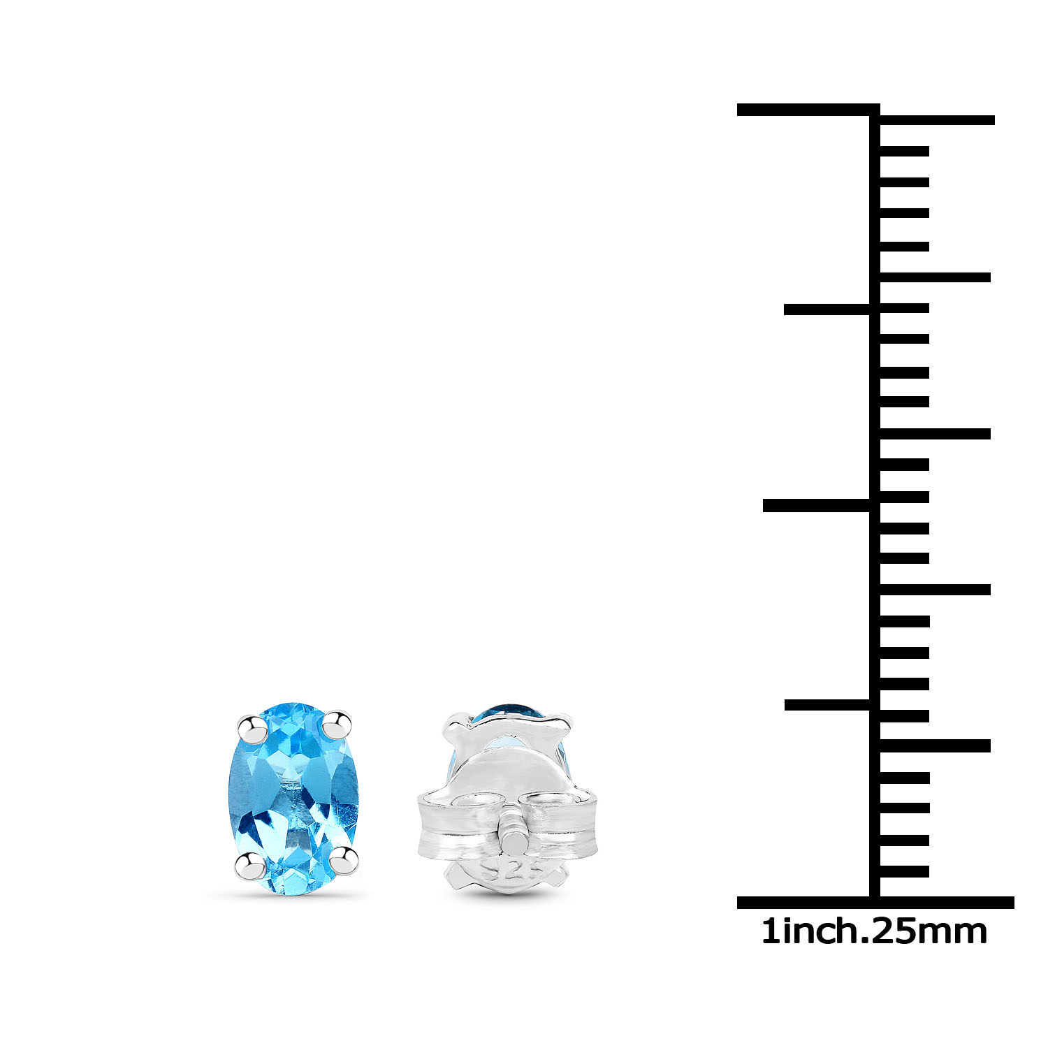 1.30 Carat Genuine Swiss Blue Topaz .925 Sterling Silver Earrings