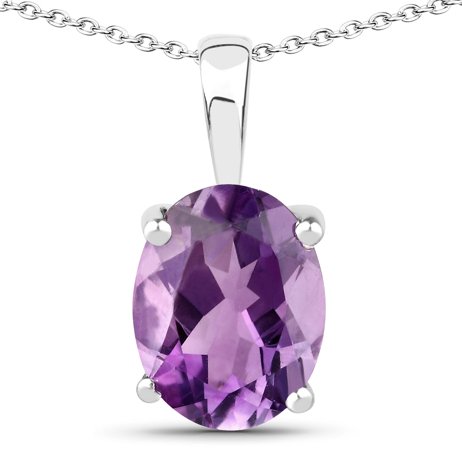 3.22 Carat Genuine Amethyst .925 Sterling Silver Jewelry Set