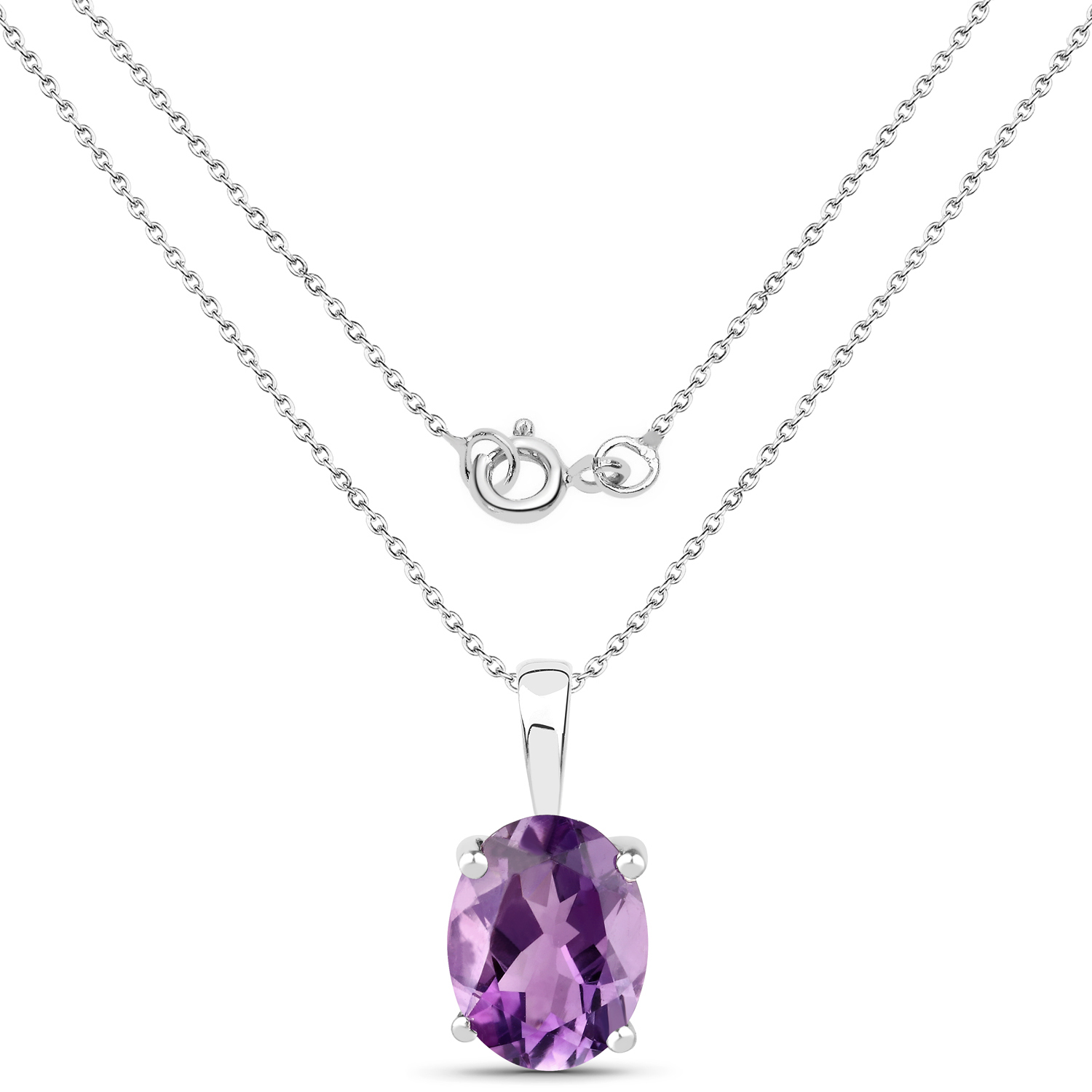 3.22 Carat Genuine Amethyst .925 Sterling Silver Jewelry Set