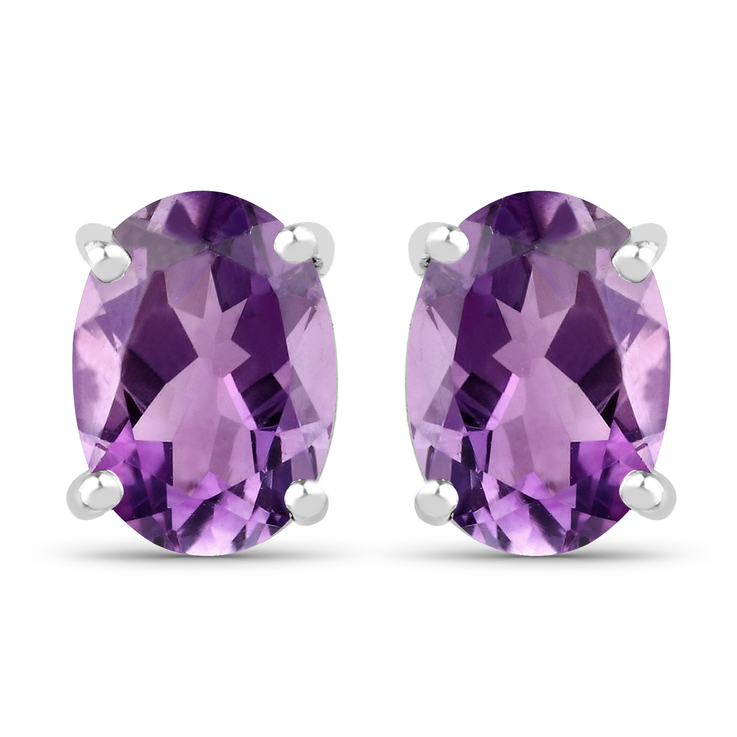 3.22 Carat Genuine Amethyst .925 Sterling Silver Jewelry Set