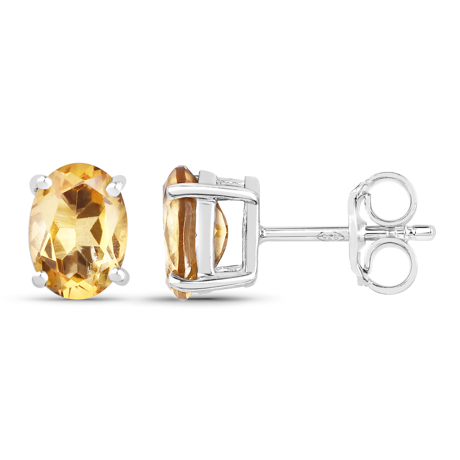 3.28 Carat Genuine Citrine .925 Sterling Silver Jewelry Set