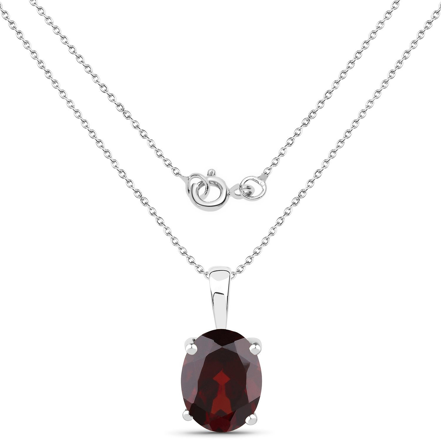4.32 Carat Genuine Garnet .925 Sterling Silver Jewelry Set