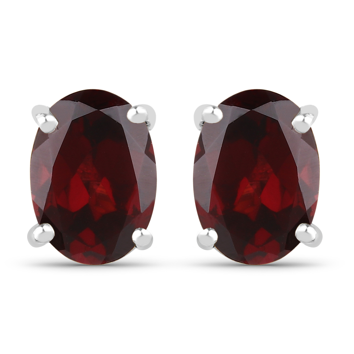 4.32 Carat Genuine Garnet .925 Sterling Silver Jewelry Set