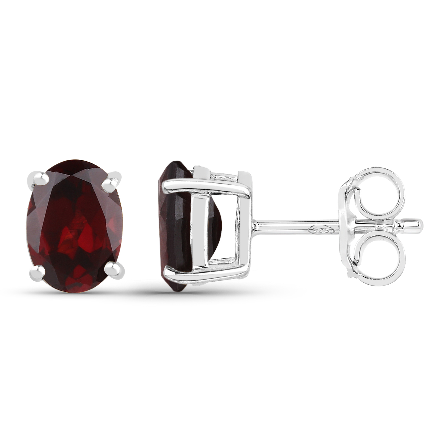 4.32 Carat Genuine Garnet .925 Sterling Silver Jewelry Set