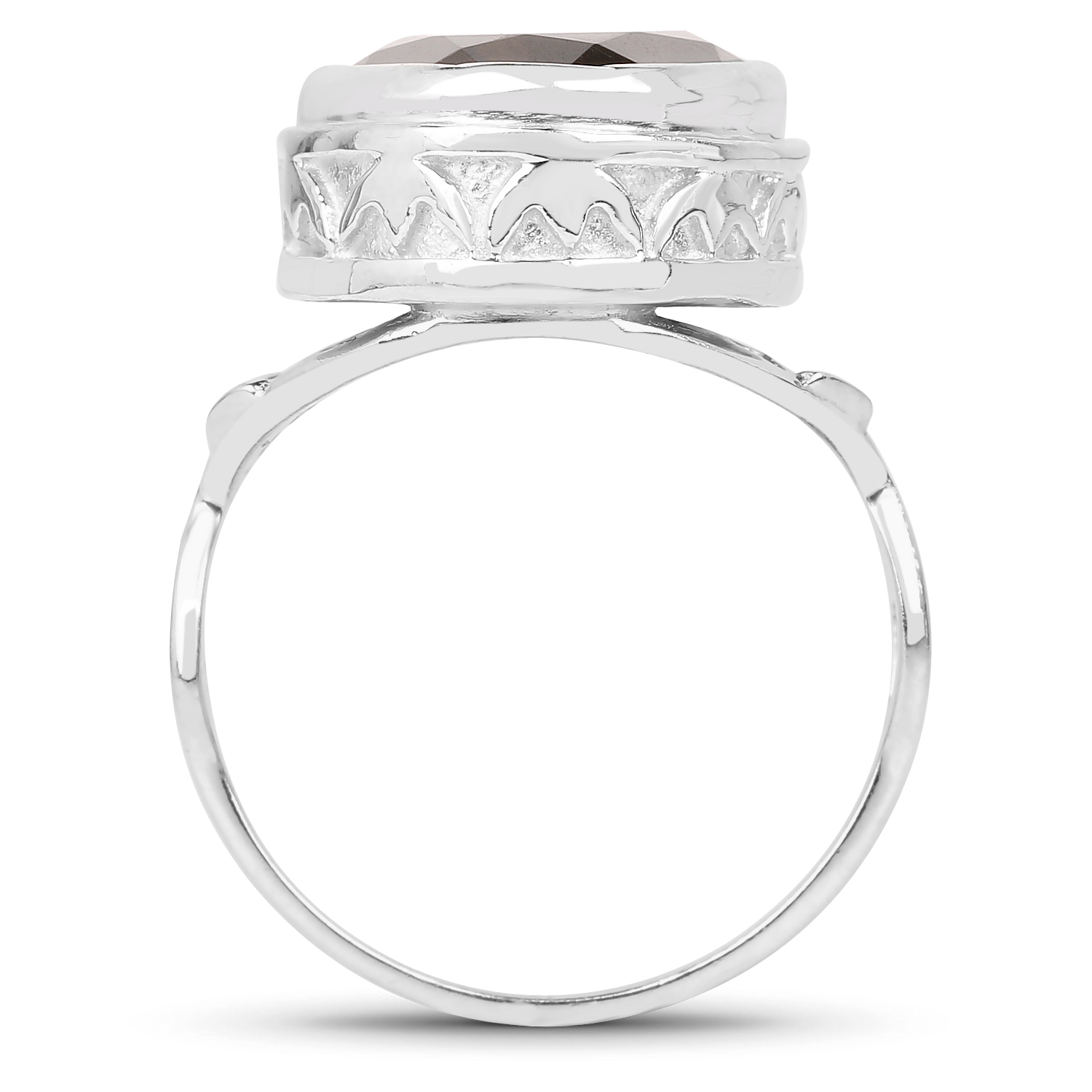 7.80 Carat Genuine Smoky Quartz .925 Sterling Silver Ring