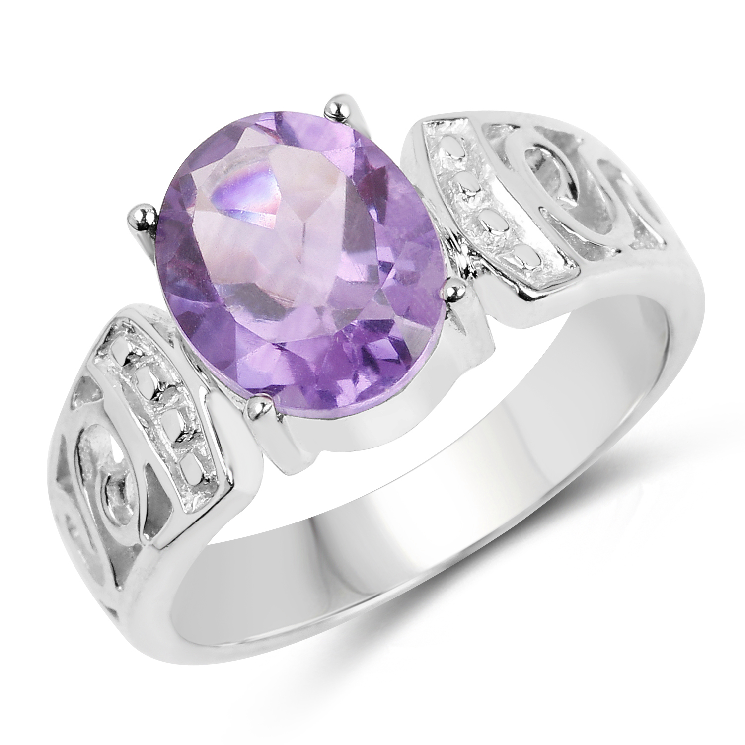 2.64 Carat Genuine Amethyst .925 Sterling Silver Ring