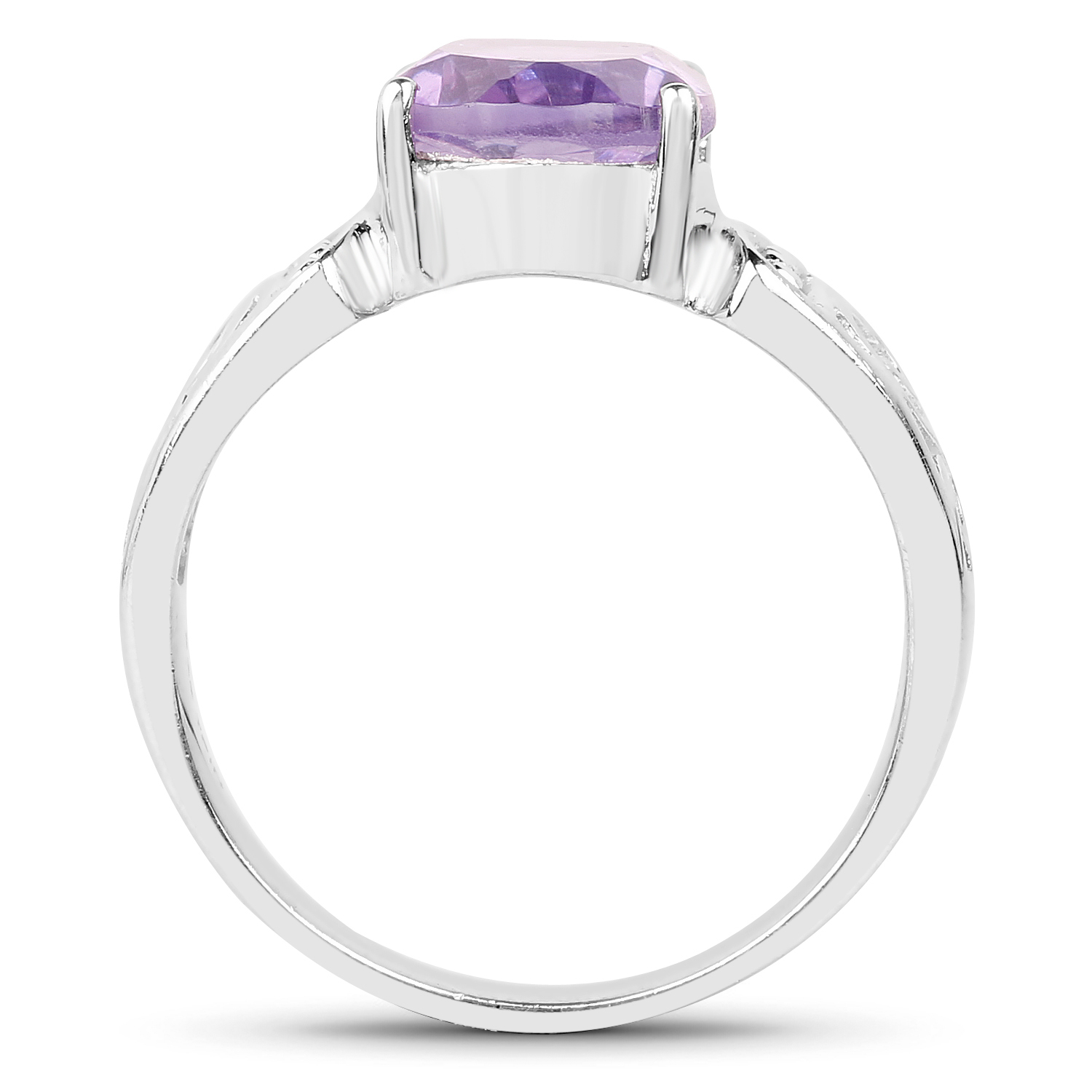 2.64 Carat Genuine Amethyst .925 Sterling Silver Ring